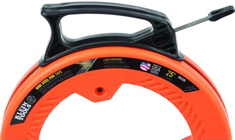 fish tape|Klein Tools 56335 Flat Steel Electrical Fish Tape, 25.